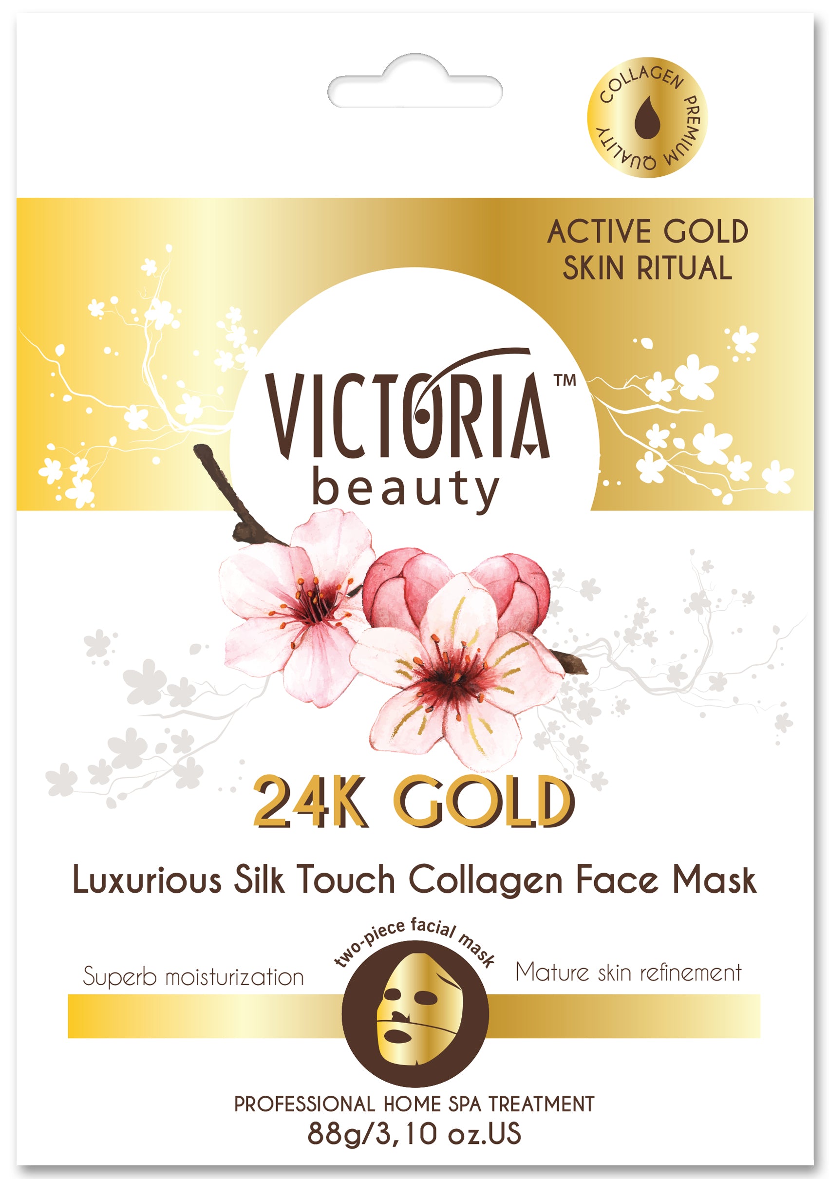 Victoria Beauty 24 K Gold mascarilla facial en parches para debajo de los ojos