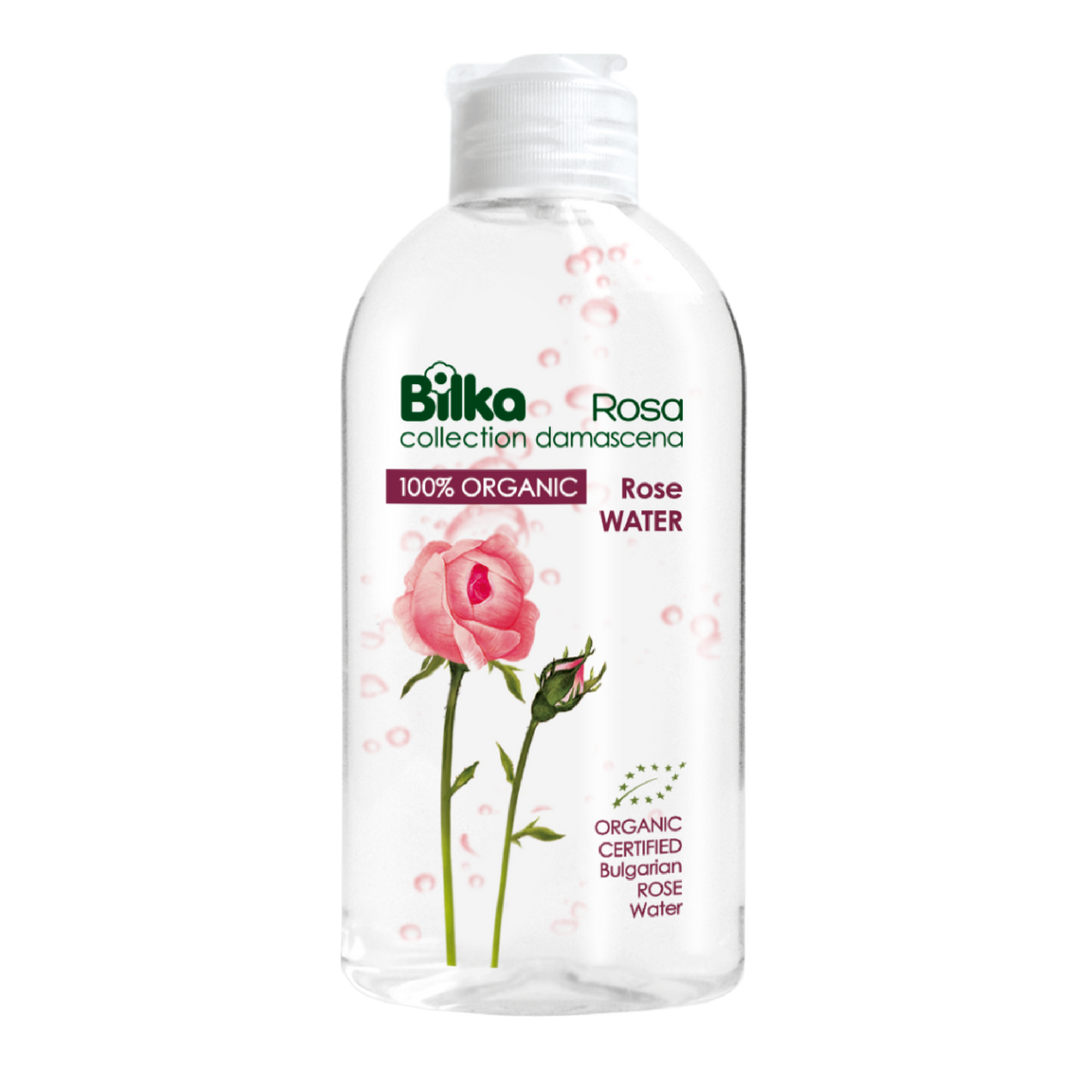 100% Agua orgánica de rosa damascena